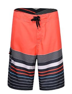 unitop Men’s Summer Holiday Stripped Quick Dry Board Shorts Orange 42