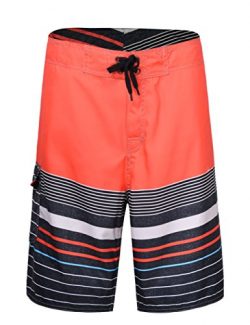 unitop Men’s Summer Holiday Stripped Quick Dry Board Shorts Orange 38