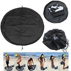 Wetsuit Changing Mat and Dry Carry Bag – Large Waterproof Surf Bag with Drawstring, Dive B ...