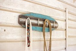 Wooden Surfboard Coat Rack With Cleat Hangers