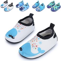 JIASUQI Baby Boys and Girls Barefoot Swim Water Skin Shoes Aqua Socks For Beach Swim Pool