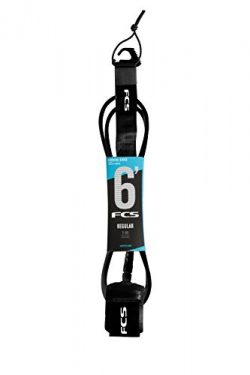 FCS Surfboard Leash 6′ Regular (Coal, 6′ Regular)