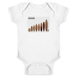 Pop Threads Surfboards Size and Type Chart White 6M Infant Bodysuit