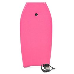 Best Choice Products 41″ Lightweight Bodyboard w/Coiled Leash (Pink)