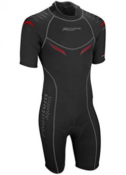 Phantom Aquatics Men’s Marine Shorty Wetsuit, Black/Red, Medium