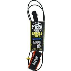 Surfmore XM Tangle Free Surfboard Longboard Leash 8′ Comp Black