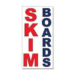 Skim Boards Red Blue DECAL STICKER Retail Store Sign -14.5 x 36 inches