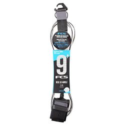 FCS Longboard Surfboard Leash 9′ Ankle (Coal, 9′ Ankle)