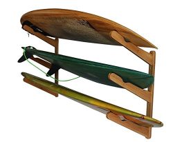 Triple | 3 Board Surfboard Wood Wall Rack | Display for Surfboard | Longboard Shortboard