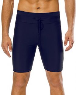 ALove Men Swim Shorts Surf Board Short Workout Compression Jammer Navy 36