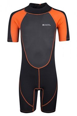 Mountain Warehouse Junior Shorty Wetsuit – Neoprene Kids Wetsuit Orange 3-4 years