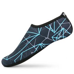 SENFI Unisex Water Skin Shoes Barefoot Aqua Socks For Pool Water Aerobics Exercise,TFF-a.Darkblu ...