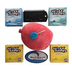 STICKY BUMPS WAX plus FIREBALL Wax Remover, FLEXCOMB Scraper, Future Fin Key Total of 4 Bars of  ...