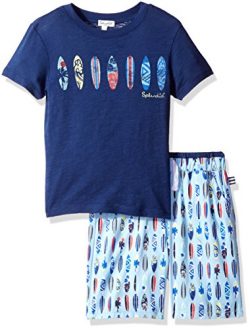 Splendid Little Boys’ Printed Surfboard Short Set, Navy, 4/5