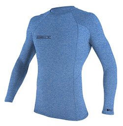 O’Neill Men’s Hybrid Long Sleeve Rashguard, Brite Blue Hybrid, Small