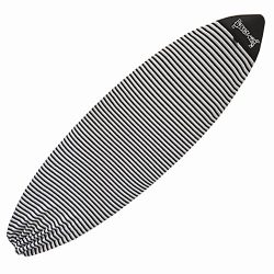 Bubble Gum Surfboard Retro Fish Stretch Terry Sock Day Bag (Grey / Black / White, 5’10”)