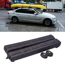 ACUMSTE Universal Kayak Roof Rack Car Roof Top Cargo Storage Rack Luggage Carrier Soft Easy Rack ...