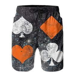 Surferio Mens Quick Dry Funny Vintage Poker Playing Cards Beach Shorts Swim Trunks Surf Board Sh ...