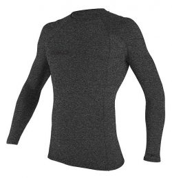 O’Neill Men’s Basic Skins Long Sleeve Rashguard, Black Hybrid, Small