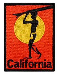 “California” Surfboard Beach Bum Wave Rider Ocean Surf Iron On Applique Patch