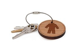 Wetsuit Keychain, Wood Twist Cable Keychain – Large