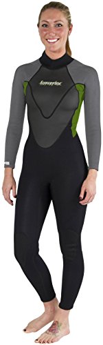 Hyperflex Wetsuits Women’s Access 3/2mm Full Suit – (Green, 8)