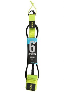 FCS Surfboard Leash 6′ Comp (Fluro Green, 6′ Comp)