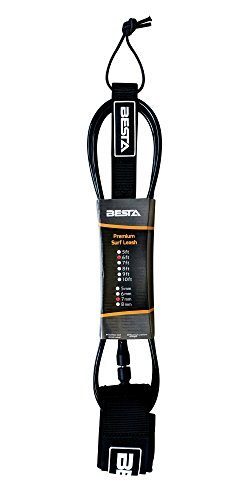 BESTA Surfboard Leash, Premium Surf Leash with Kink-free Swivels, Rail Saver and Padded Ankle Cu ...