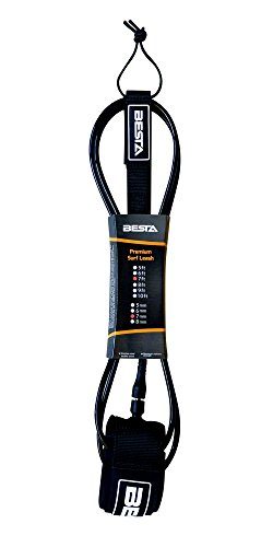 BESTA Surfboard Leash, Premium Surf Leash with Kink-free Swivels, Rail Saver and Padded Ankle Cu ...