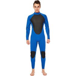 Realon Wetsuit Men Full 3mm Surfing Suit Diving Snorkeling Swimming Suit Jumpsuit (blue, Large)