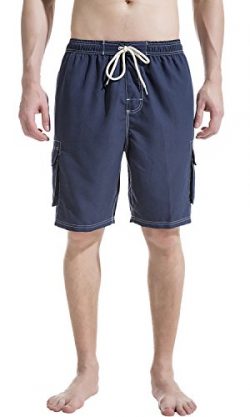 Akula Quick Dry Swim Trunks Beach Shorts with Mesh Lining Surf Board Shorts Navy Size 3XL