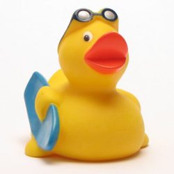 Rubber Duck surfer Duckie with surfboard