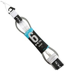 FCS Surfboard Leash 8′ Regular (White, 8′ Regular)