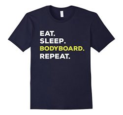 Mens Eat Sleep Bodyboard Repeat Funny T-Shirt Large Navy