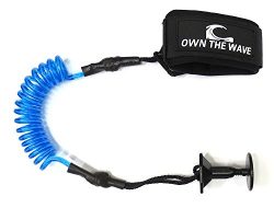 Own the Wave Bodyboard Coiled Leash with Leash Plug – Bright Blue