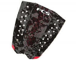 FCS Surfboard Traction Pad Essential Series T-3 (Charcoal Camo, OS)