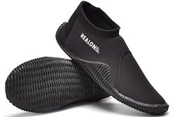 Realon Dive Boots Men Women’s 3mm Premium Neoprene Wetsuit Sports Low Top Water Shoes Surf ...