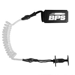BPS ‘Premium’ Bodyboard Coiled Leash with Leash Plug – White