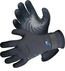 NeoSport 3MM & 5MM Premium Neoprene Five Finger Wetsuit Gloves with gator elastic wrist band ...