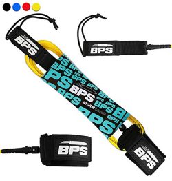 BPS 6′ Surfboard/SUP Straight Leash (with Key Pocket) – Yellow