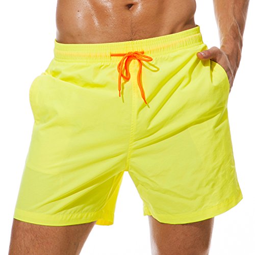 SilkWorld Men's Swimming Surf Board Shorts Mesh Lining(US XL Size-Asian ...