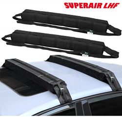 Car Soft Roof Luggage Rack Cargo storage Carrier Surf Roof Rack, Black, Pack of 2