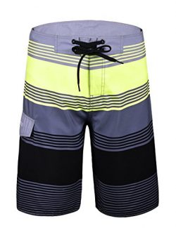 Unitop Men’s Summer Holiday Stripped Quick Dry Board Shorts Gray2 40