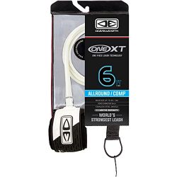 Ocean and Earth Allround Comp One-XT White Surfboard Leash – 6′