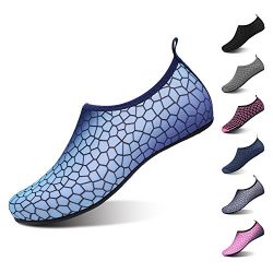 LINGMAO Men Quick-Dry Water Shoes Barefoot Aqua Skin Socks Slip-On for Beach Swim Yoga Pool Outd ...