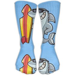Personalized Cartoon Shark Surfboard Unisex Short Socks Casual Athletic Outdoor Socks Novelty So ...