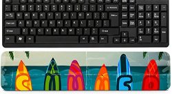 Liili Keyboard Wrist Rest Pad Long Extended Arm Supported Mousepad Summer vacation surfboard pos ...