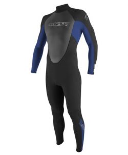 O’Neill Youth Reactor 3/2mm Back Zip Full Wetsuit, Black/Pacific/Black, 6