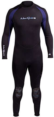 NeoSport Wetsuits Men’s Premium Neoprene 5mm Full Suit, Blue Trim, X-Large – Diving, ...