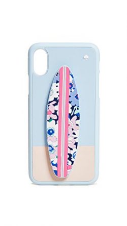 Kate Spade New York Silicone Surfboard Stand iPhone X Case, Blue Multi, iPhone X
